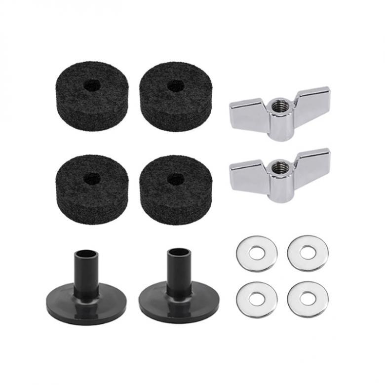 12pcs Jazz Drum Cymbal Felt Pads Parts with Cymbal Sleeves&Wing Nuts&Washers&Cymbal Wool Felt Pads