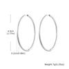 Wind stainless steel geometric large plain ring earrings plated with 18k gold simple earrings women's multi-specification 2mm, 4mm