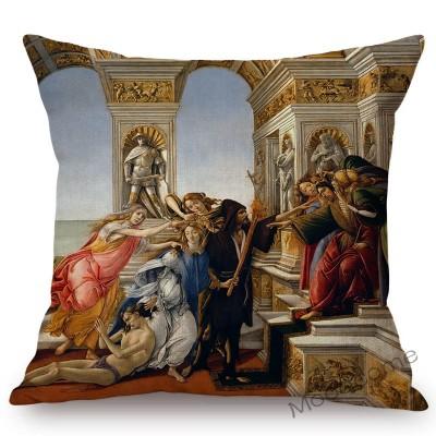 Sandro Botticelli Florence Art Birth Of Venus World Famous Oil Painting Decorative Pillow Case Cotton Linen Sofa Cushion Cover
