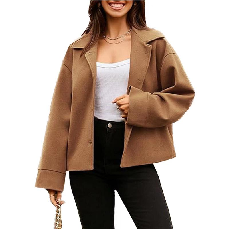 Women's Casual Professional Buttoned Long Sleeve Short Suit Jacket