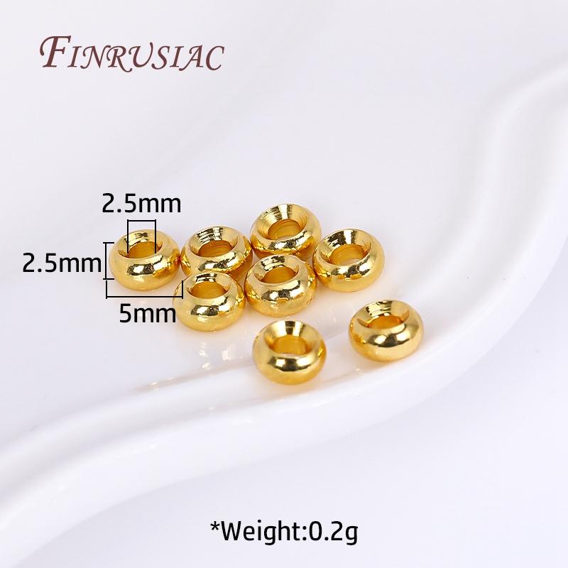 2 Sizes 18K Gold Plated Roundel Spacer Beads Brass Metal Loose Beads Separators For DIY Bracelet Beading Jewelry Accessories
