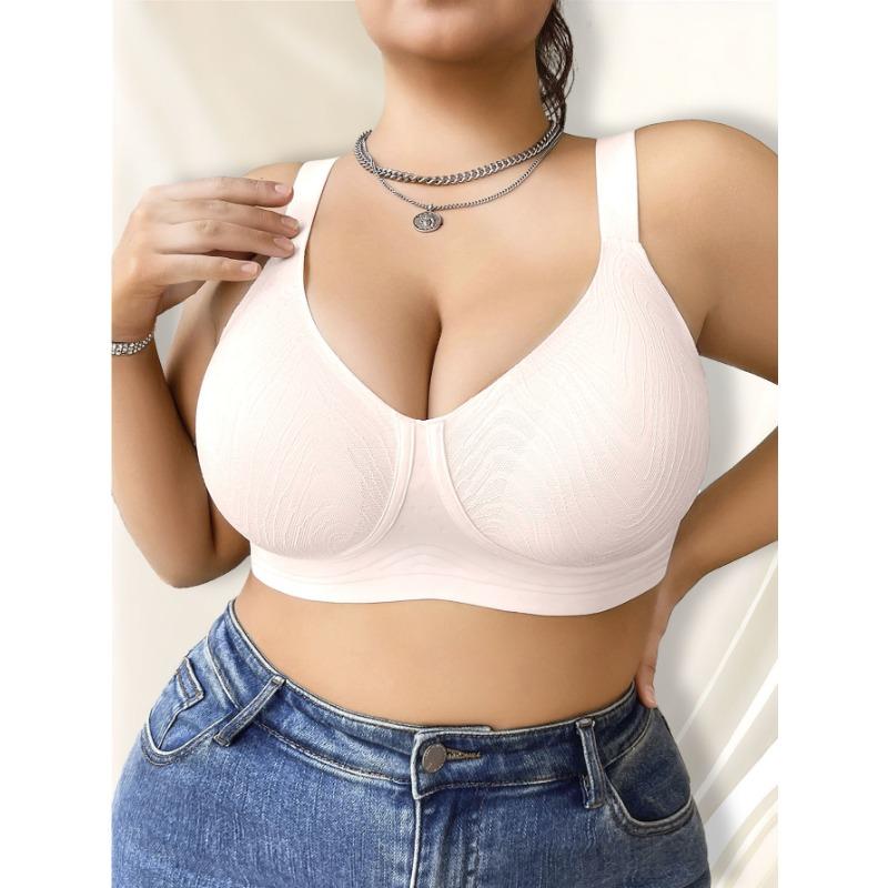 Plus Size Seamless Gather Anti Sagging Comfortable Bra For Women Large Bust