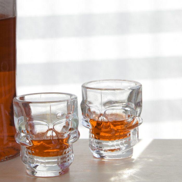 Shot Glasses - Unspecified - Skull - Set of 4 - Glass - Dishwasher Safe