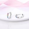 New 925 Silver Earrings Crystal Me Pave Circular U-shape Stars Hoop Earring For Women Making Jewelry Gift