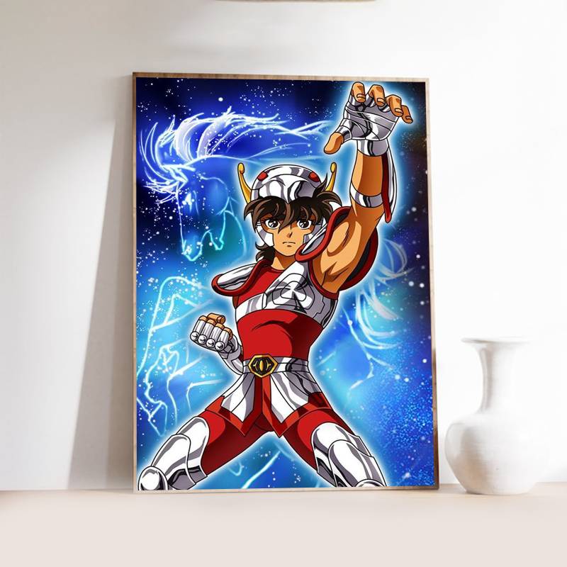 

1PC Classic anime character S-Seiya Poster Self-adhesive Art Waterproof Paper Sticker Coffee House Bar Room Wall Decor 21X30CMNo Framed