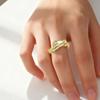 Zweifarbiger Umarmungs-Händeschüttel-Ring Verstellbares Offenes Design Leichter Legierungs-Schmuck Für Paare Und Den Alltag
