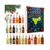 Calendário do Advento de Coquetéis com 24 Enfeites de Coquetéis Planos 2D Calendário de Contagem Regressiva de 24 Dias para o Natal Presentes Surpresa de Natal