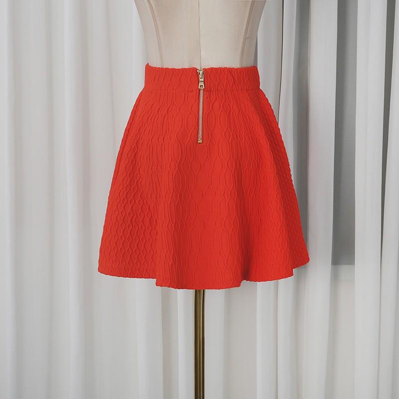 Bright Color Sexy Girl Style Knitted Two-piece Women's Sleeveless Vest High-waist Skirt