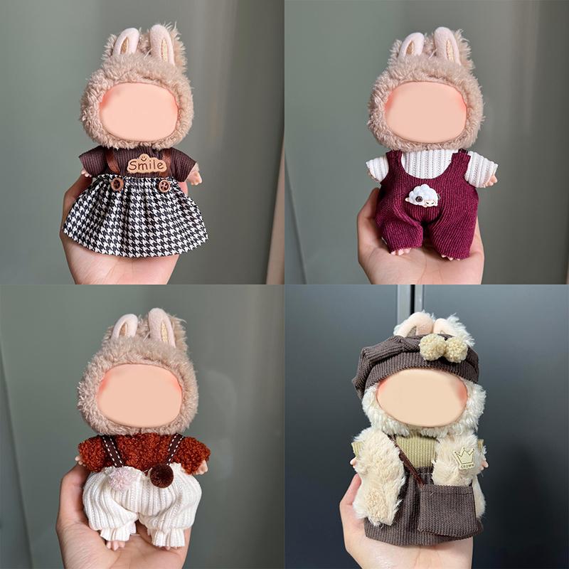 Doll Clothing Decoration Set For 17Cm Plush Vinyl Labubu Stylish Outfit Clothes Sports Leisure Suit Labubu Outfit Accessories
