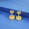Round Hip-hop Stud Earrings Inlaid Zircon Light Luxury Personalized Earrings European and American Style Jewelry