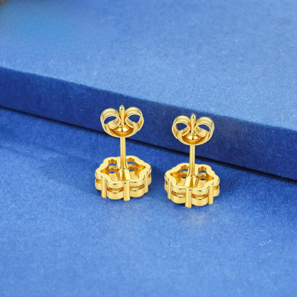 Round Hip-hop Stud Earrings Inlaid Zircon Light Luxury Personalized Earrings European and American Style Jewelry