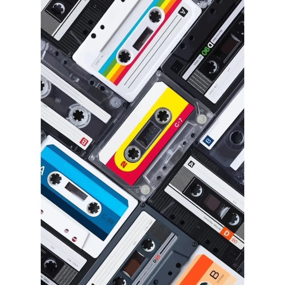 Classic Pop Golden Vinyl Record Cassette Tape Poster Music Modern Prints Canvas Painting Wall Art Picture Home Living Room Decor