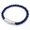 Stainless Steel Tigers Eye Beaded Bracelet Men Women Geometric Style Fashion OL Jewelry