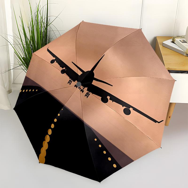Airplane Theme Automatic Umbrella, Lightweight & Portable, 8 Rib, Perfect for Outdoor Travel, Birthdays, Christmas, Gifts.