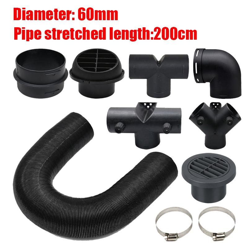 Air Diesel Heater 60mm Diameter 200cm Length Duct Pipe Tube Hose Outlet Exhaust Joiner Connector For Webasto Eberspaecher