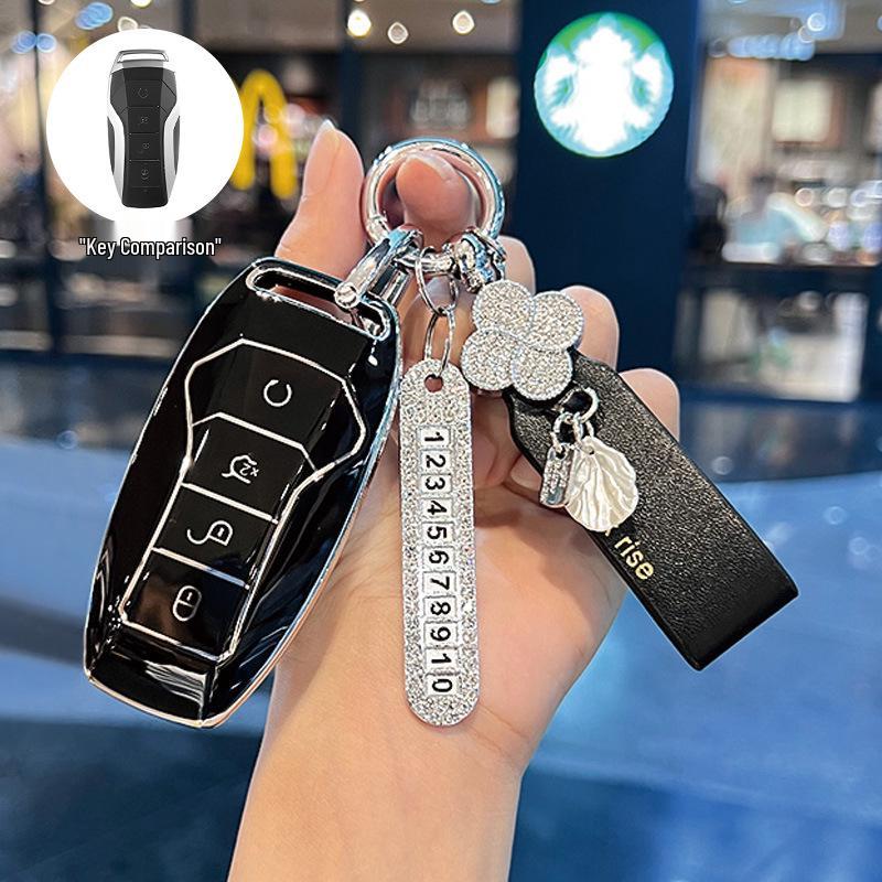 BYD Key Cover for Dolphin Song, Qin DMI, Han EV, Yuan Pro, Tang, Seal, GT, and Seagull - Summer Edition