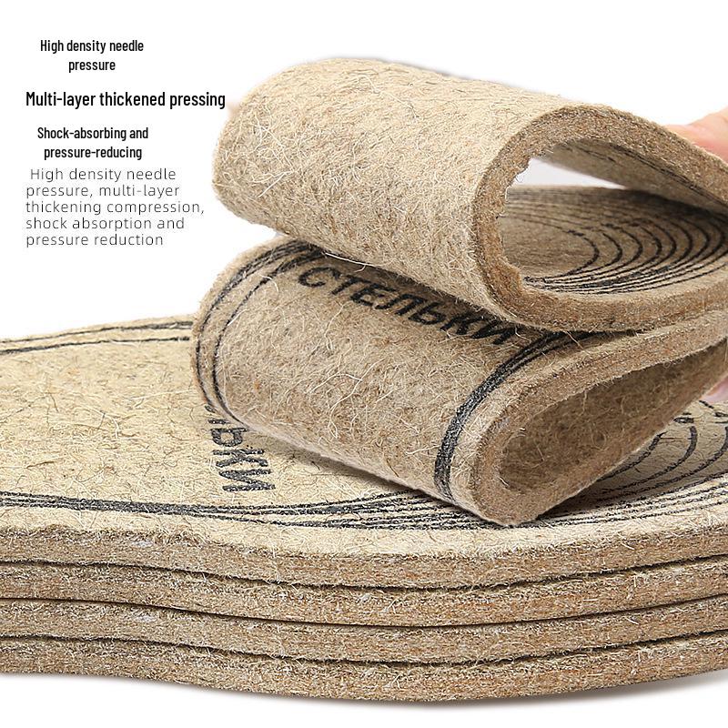 Fall/Winter Wool Felt Insoles: Thick, Warm, Shock-Absorbing, Pressure-Relieving, Multi-Size, Customizable for Sports Shoes.