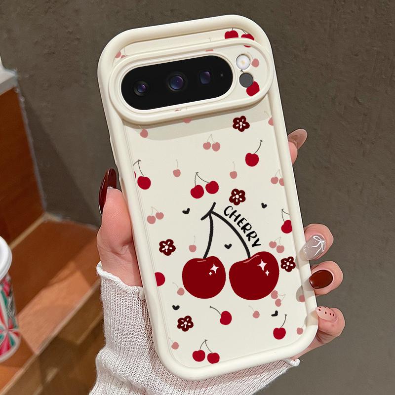 

Для Google Pixel 9 Pro Xl 8 Pro 8a противоударный силиконовый мягкий чехол с рисунком вишни цвета карамели матовый противоударный чехол Google Pixel 8A бежевый