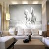 Tapetenfoto Schwarzweiß Weißes Pferd Hintergrund Wandmalerei Heimdekor Wohnzimmer Schlafzimmer 3D-Tapete