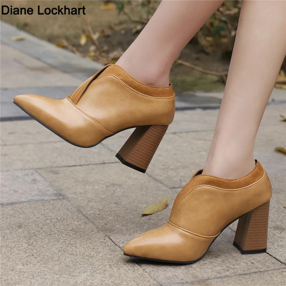 Spring Autumn Women Pump High Heel Unisex Oxford Vintage Fetish Pointed Toe Slip-on Pumps Party Shoes Plus Size 32-46