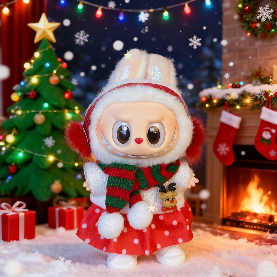 Clothes Only - Suitable for Labubu Baby Clothes, One, Two and Three Generations of Labubu Pendant Dolls Can Wear Christmas Baby Clothes Set