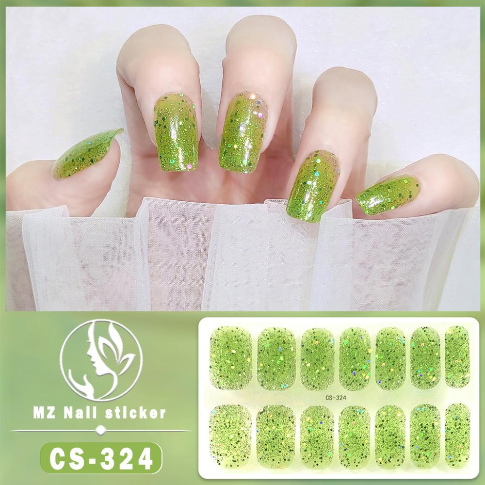 Nail Sticker Waterproof No-bake Gel Nail Polish Film Full Sticker Korean Multi-color Scallion Powder Nail Sticker Nail Sticker