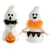 1/2Pcs Ghost Figure Plush Fabric Halloween Hanging Ornament Orange Black Scarf Ghost Figurine Ghost Doll Decoration