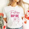 Finger Wedding Ring Graphic Tops for Women Team Bride T-shirt Girls Single Farewell Bachelorette Hen Party Bridal Shower Shirts