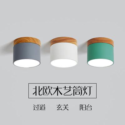 Lampada da Veranda Nordica Finestra a Bovindo Balcone Macaron Legno Massello Corridoio Soffitto Led Plafoniera a Incasso Plafoniera