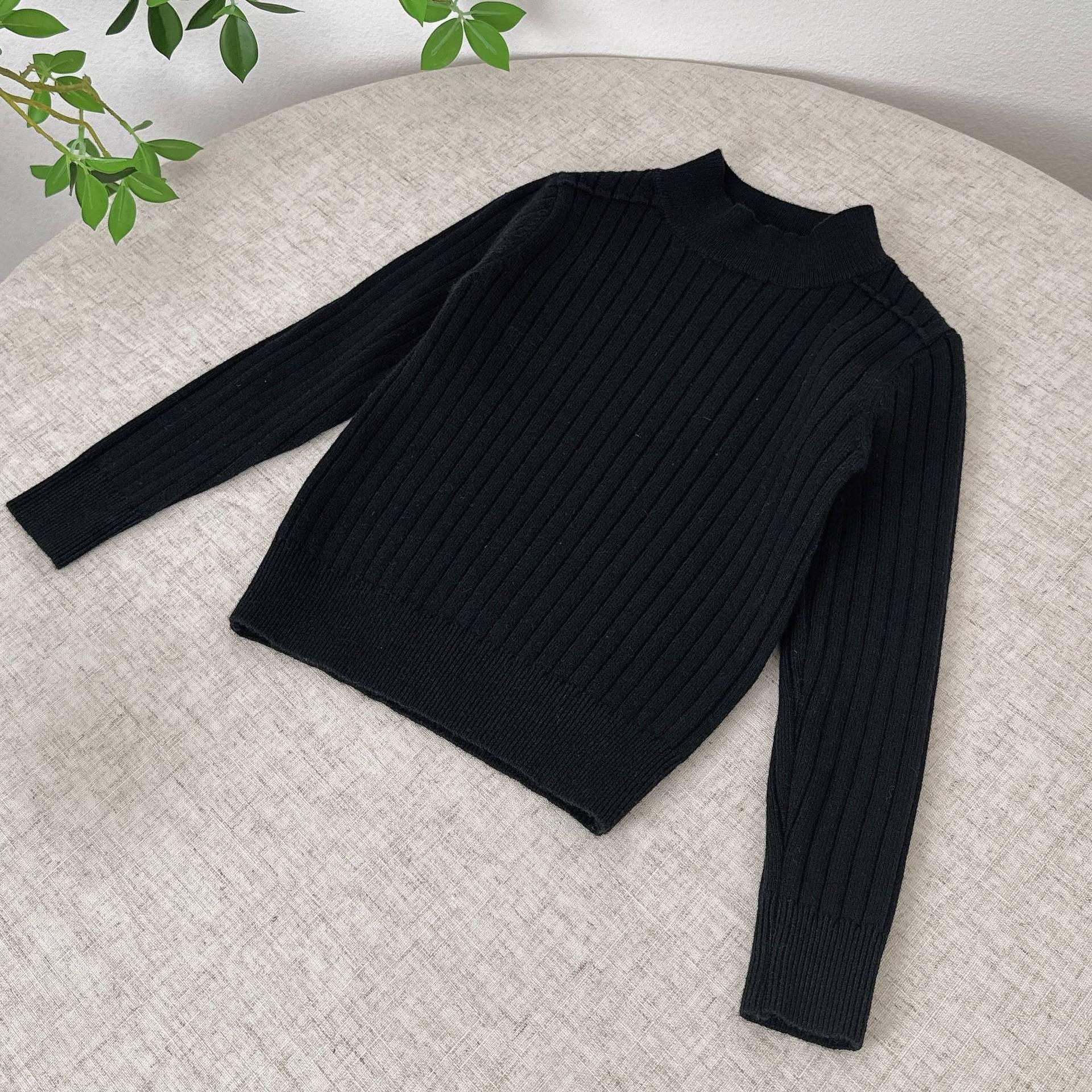 

Korean Style Girls Wool Pullover Sweater - Autumn/Winter Knitted Base Layer Top 110 cm