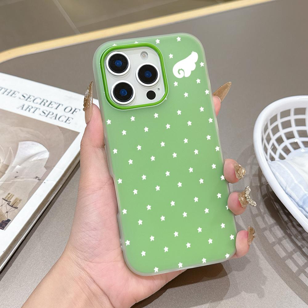 Korean Cute Star Angel Wings Silicone Matte Candy Color 2 In 1 Phone Case for Redmi Note 15 14 13 12 12S 11 10 8 7 Pro 4G 5G