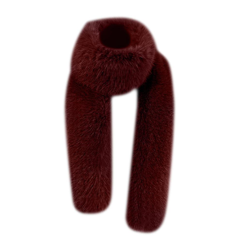 Warm Faux Fur Wrap Thickened Long Scarf Fashion Imitation Mink Fur Scarfs  Women вино красного