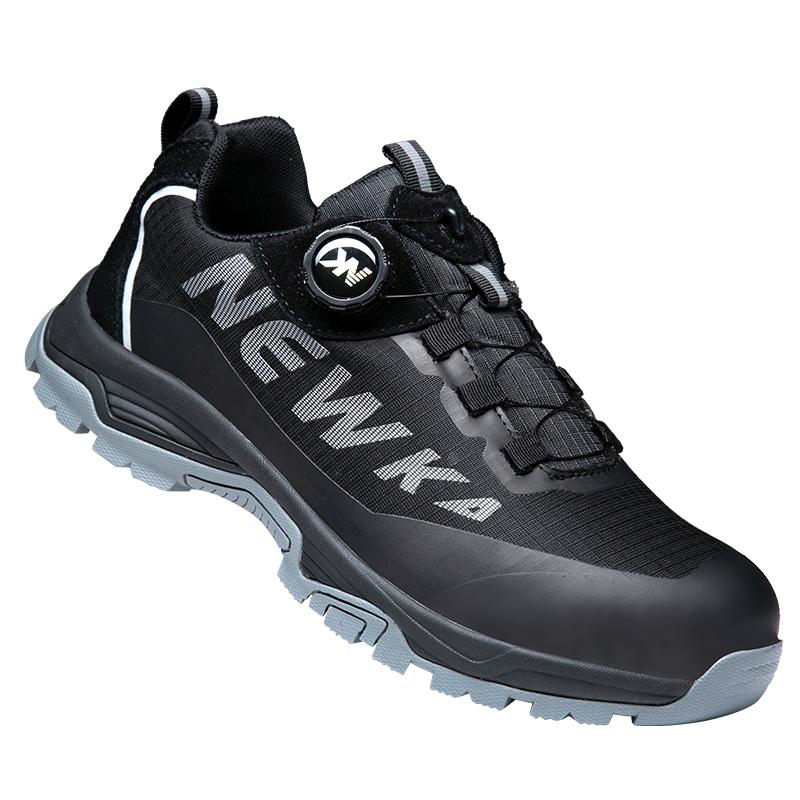 

НОВЫЕ защитные ботинки с вращающейся пряжкой для мужчин, рабочие кроссовки, женские ботинки, дышащая обувь со стальным носком, защитные мужские ботинки с защитой от проколов 36 чёрный