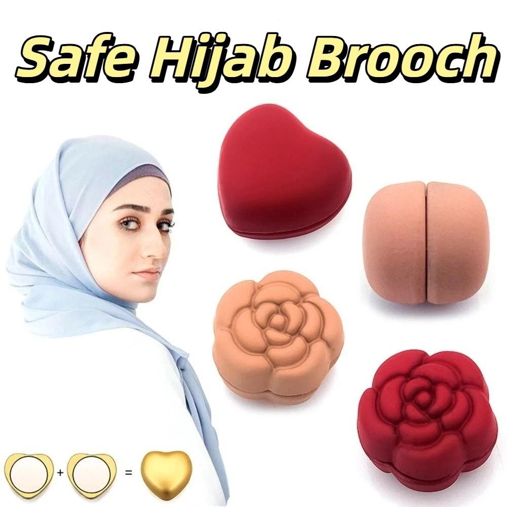 Heart-Shaped Shawl Clip Super Strong Magnetic Magnetic Clips Magnetic Scarf Brooch  DIY Accessories