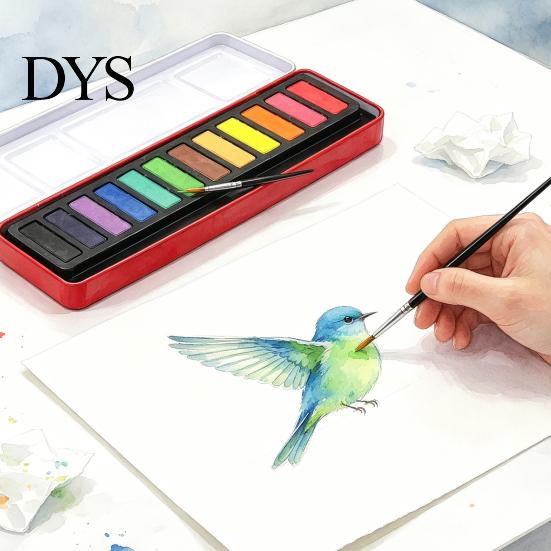 Washable Art Paint for Kids Portable Watercolor Set, Durable Solid Gouache Pigments, Fine Professional Palette Sketching Powder Supplies, Illustration