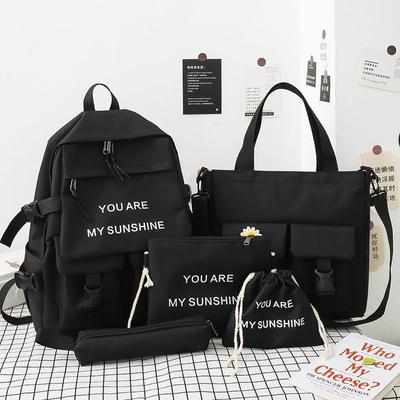 Set da 5 pezzi Zaino per studenti resistente all'usura Zaino per la scuola primaria per ragazze e ragazzi Zaini per bambini di grande capacità con borsa a tracolla per tutoraggio