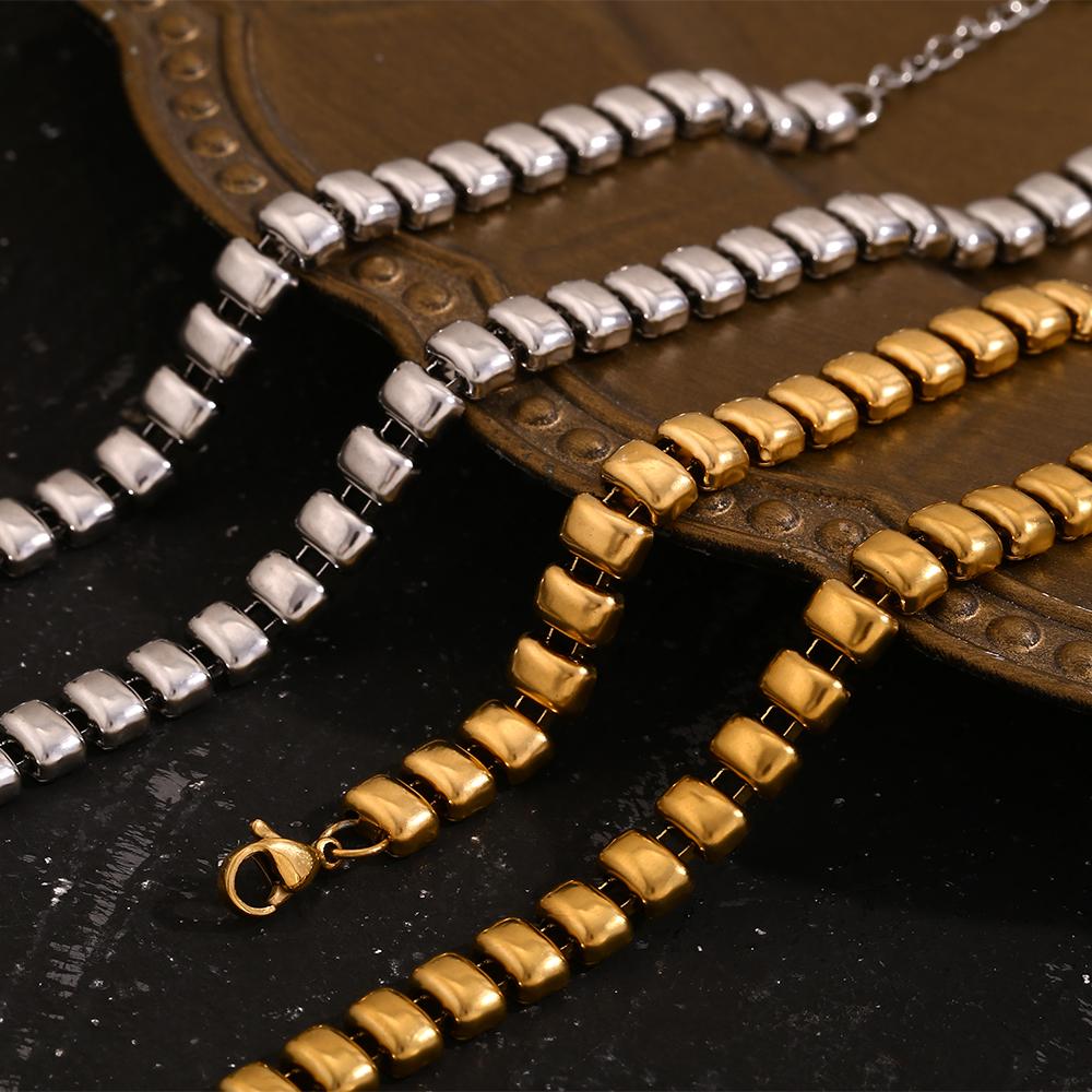 MamacitaSlay Unique Cool 316L Stainless Steel Wide Chain Necklace Hip Hop Party Waterproof Neck Jewelry Women's Charm Jewelry