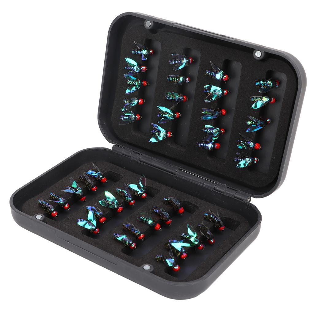 40Pcs Fly Fishing Lures Bait with Storage Box High Carbon Steel Hook for Trout Bass Fishing
