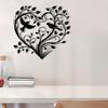 Tree of Life Metal Wall Art Heart Shaped Iron Sculpture Powder Coated Mural Decor for Living Room Anniversary Farmhouse Hanging Gift Couples