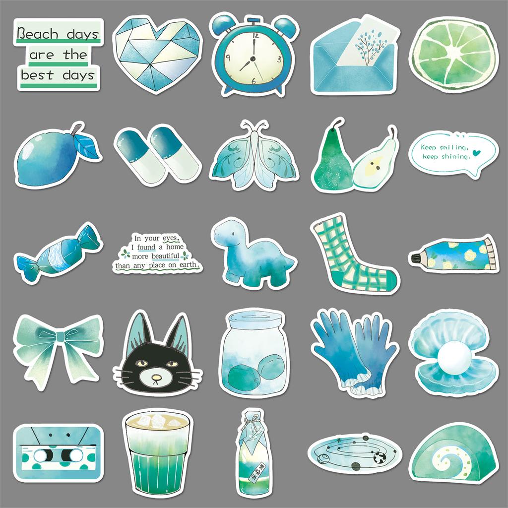 50 Salt-type Graffiti Stickers Personalized Small Fresh Hand-painted Decorative Mobile Phone Water Cup Stickers Waterproof