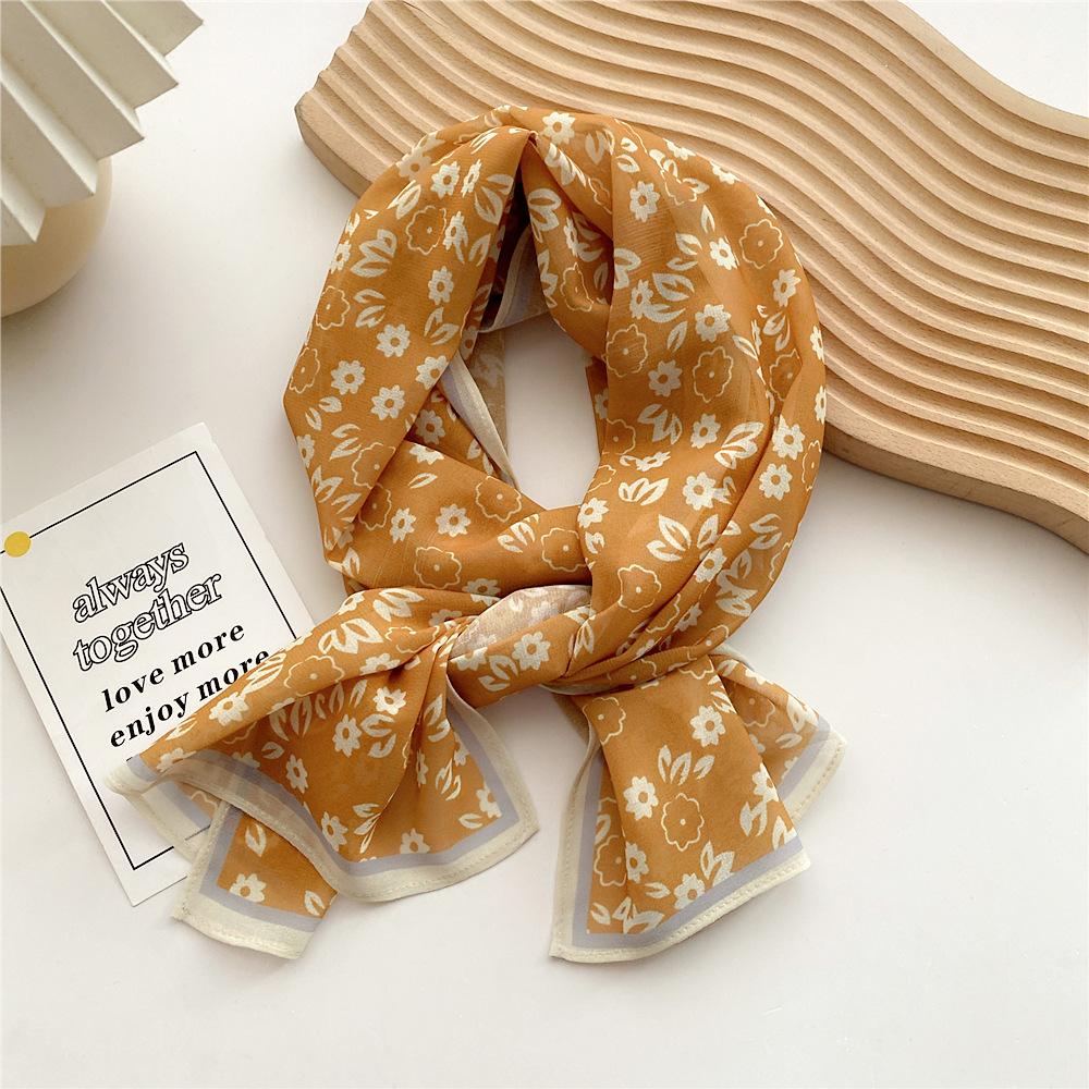 Dekorativer Seidenschal mit einfacher Textur für Damen im neuen Stil für Frühling und Herbst, Sommermode, vielseitiger Kopftuch, Arbeitsschal