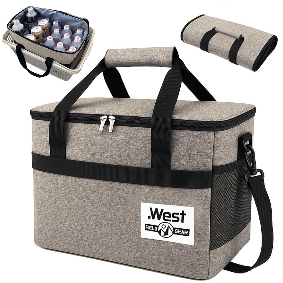 

Cooler Box by Outdoor Large Capacity 30L Insulation Cooler Bag Thermal Insulation Foldable Cooler Bag Shopping Basket Bag [Recommended Guide] 4-Layer серый