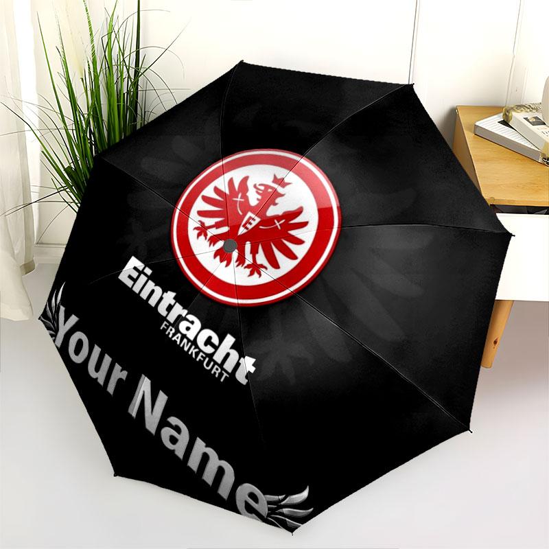 1 PC Automatic Folding Umbrella - Eintracht Frankfurt Custom Name Pattern, Portable & Foldable Design with 8 Ribs, Christmas Birthday Gifts