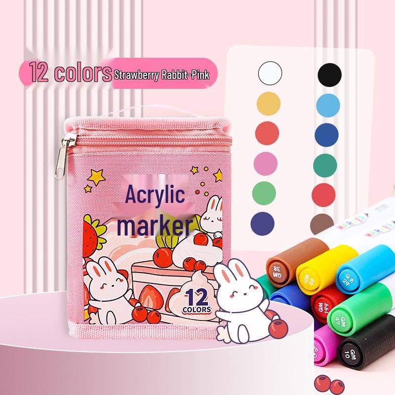 Water-Based Acrylic Marker Set for Kids - Stackable, Opaque, Cloth Bag Included