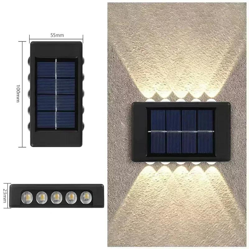 Solar Wall Lights Outdoor Warm/White Solar Wall Mount Porch Lamp Up And Down Lighting For Garden Street Landscape Balcony Patio