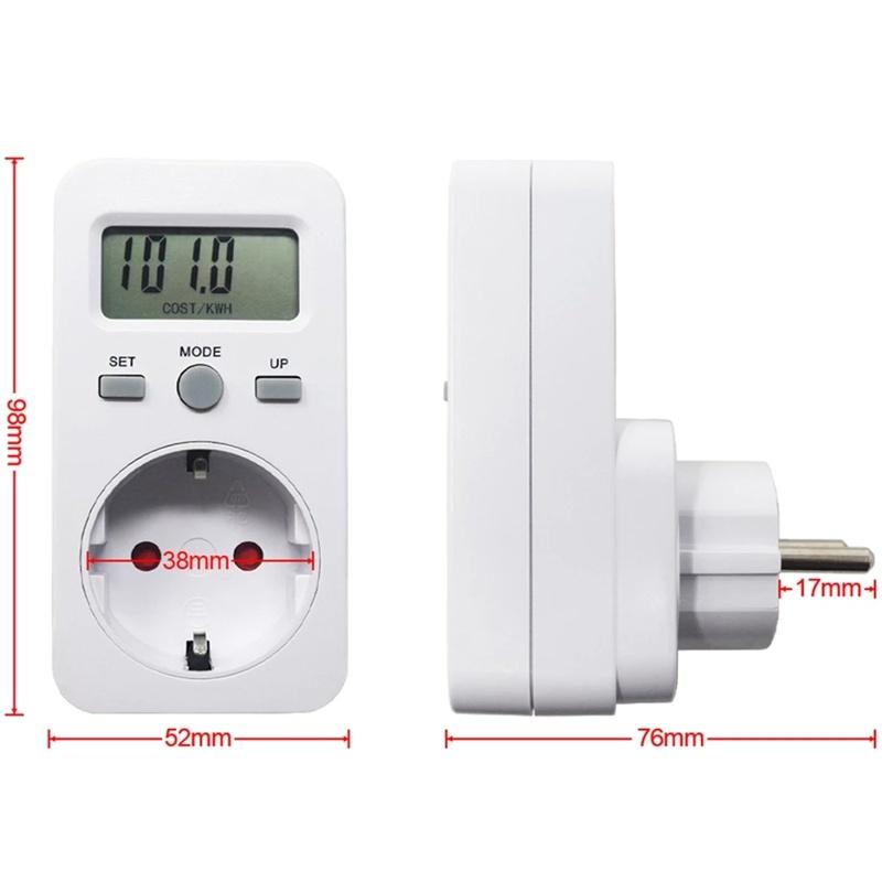 1 Pcs EU Plug Digital Wattmeter Energy Meter LCD Display Power Monitor Meter Electricity Test Measuring Socket