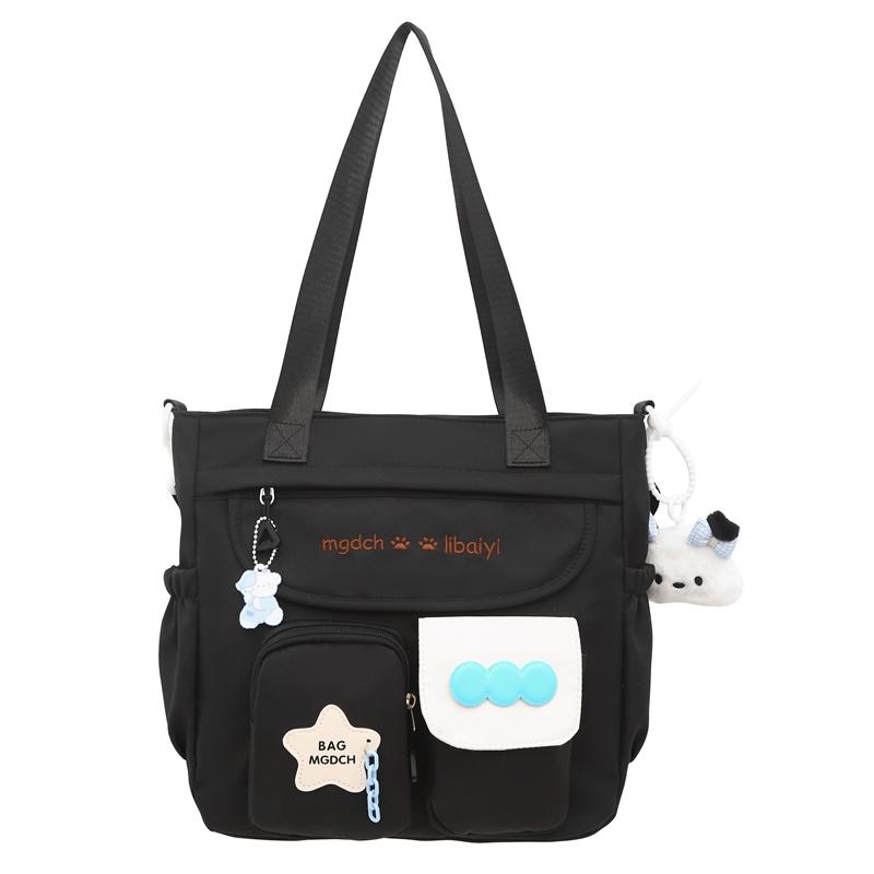 

Женская сумка-мессенджер для средней школы, сумка-тоут, сумка для студентов чёрный