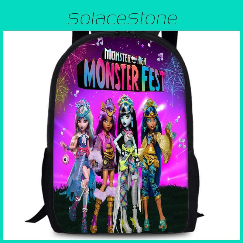 Monster High 15in Oxford Backpack Spacious Single Compartment Durable School Bag For Teens