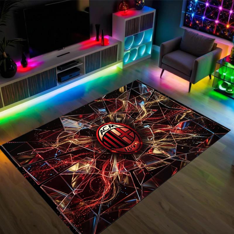 AC Milan Design Crystal Velvet Carpet Cozy Non?Slip Printed Rug For Bedroom Living Room Entrance