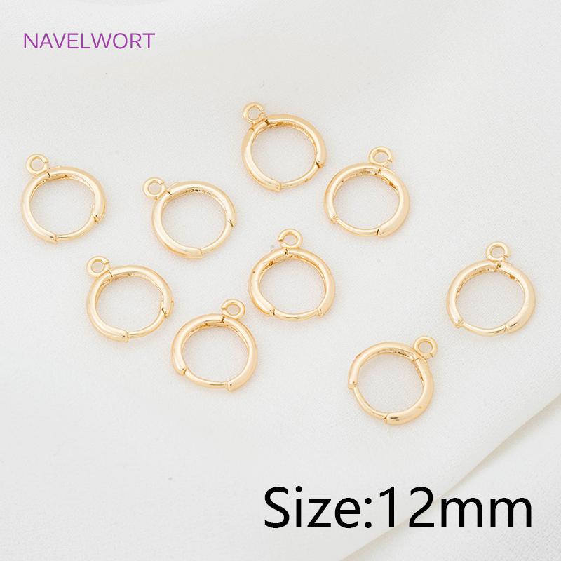 

Gold Plated 12mm/14mm Round Earring Hooks Findings, DIY Earrings Jewelry Making Supplies 2 pairs